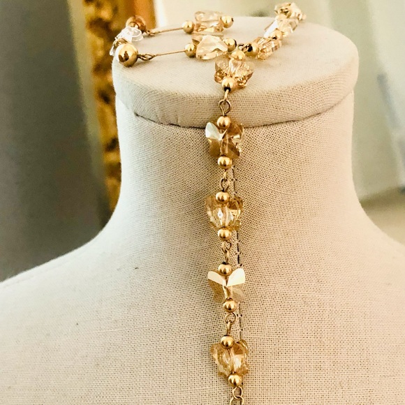 Vintage Butterfly Crystal Bracelet & Earrings 🦋 - Picture 3 of 13